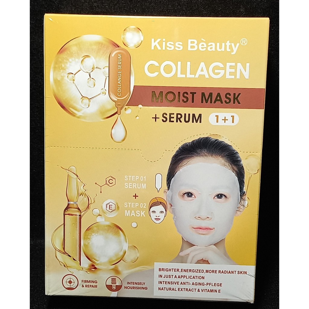 ECER!!!KISS BEAUTY MOIST MASK + SERUM 2in1 ALOE VERA - COLLAGEN NO.1086