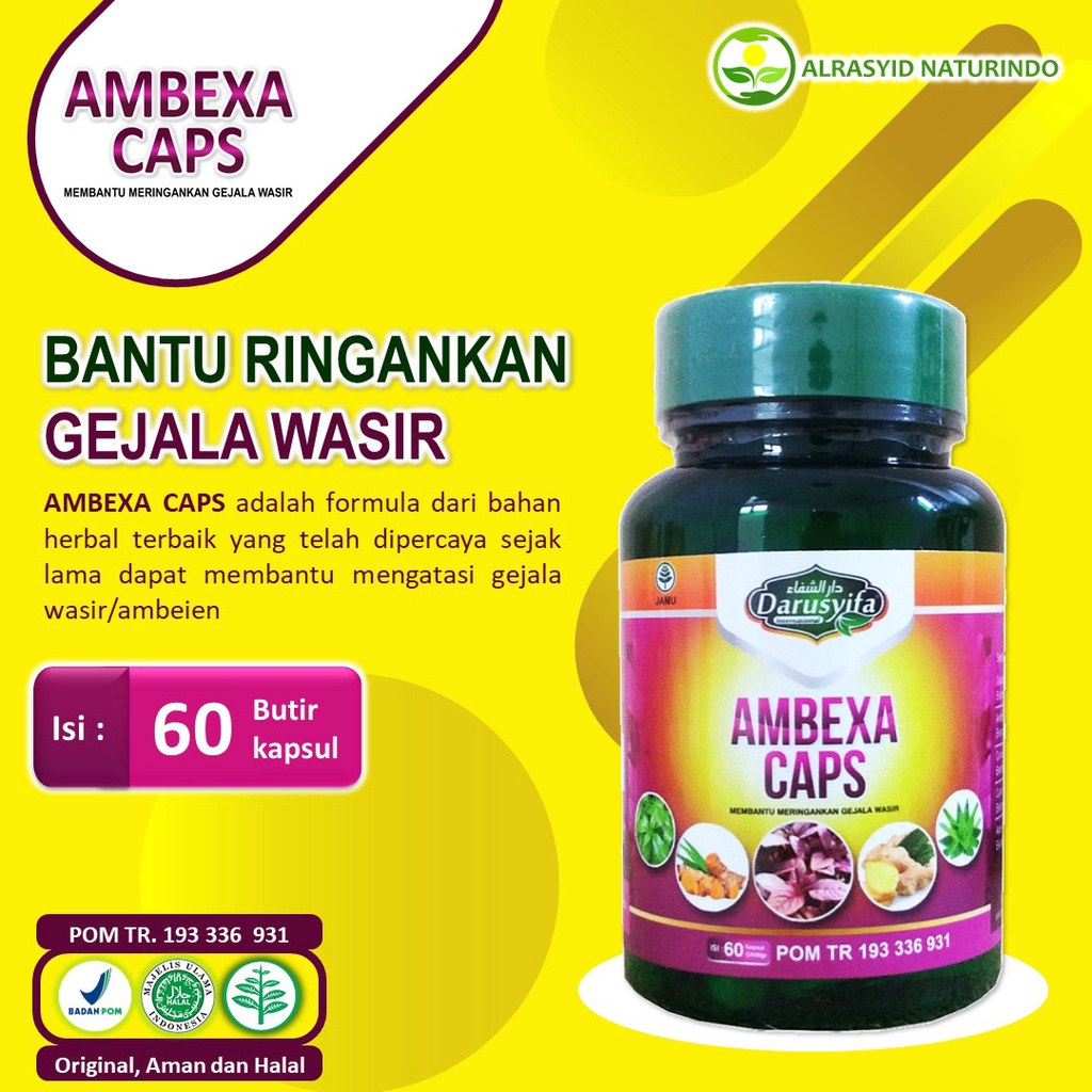AMBEXA ASLI 100% AMBEXA CAPS ORIGINAL DARUSYIFA OBAT AMBEIEN / WASIR TOPCER KHASIATNYA BPOM HALAL MU
