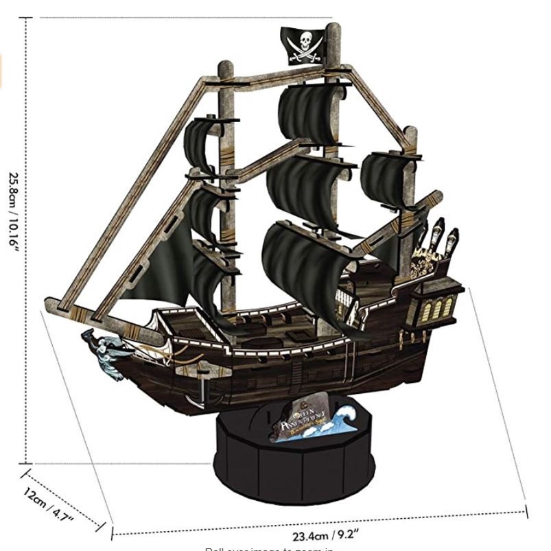 CUBICFUN Queen Anne's - 3D Puzzle Blackbeard Ship - Cubic Fun Puzzle