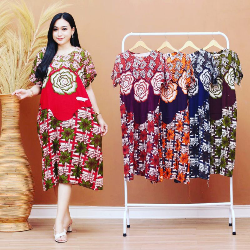Daster Batik base motif random Daster murah busui