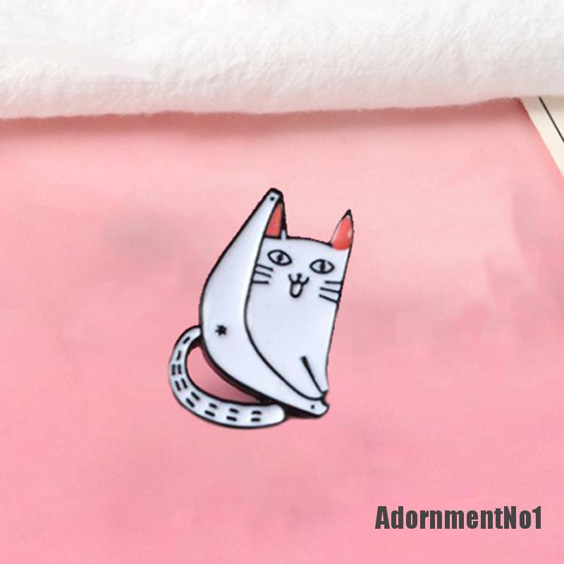 (Adornmentno1) Bros Pin Enamel Bentuk Kartun Kucing Untuk Aksesoris Jaket / Pakaian