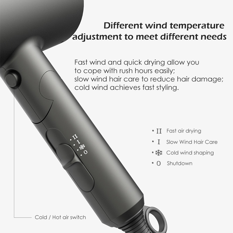 Hair Dryer Portable Foldable Negative Ion 1400W High Power HairDryer Mute Hair Dryer Mini Hedrayer