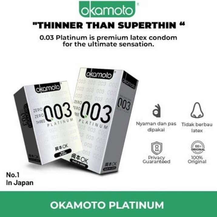 Kondom Okamoto 003 Platinum Super Tipis