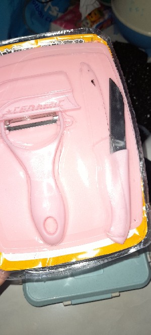 Pisau Set Keramik / 3 In 1 Pisau Set Talenan / Serutan Buah / Alat Set Dapur / Vs