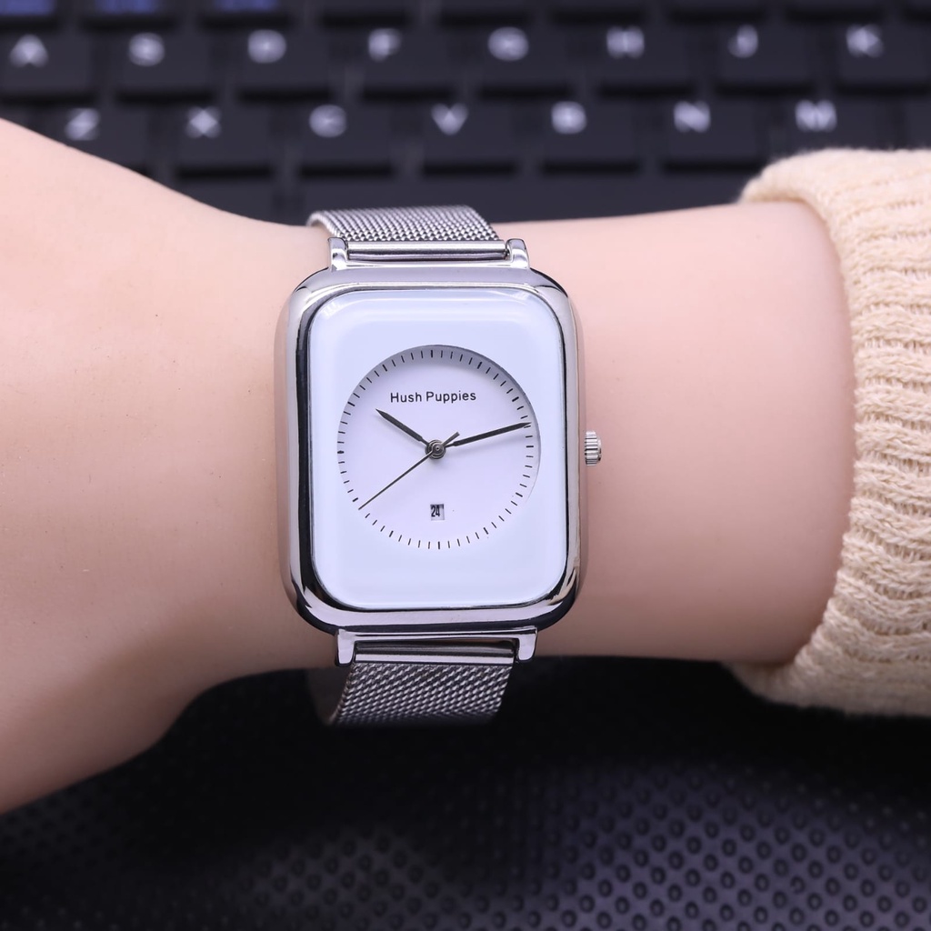 Jam Tangan Wanita Fashion Hush Puppies 3,2 CM Rantai Pasir Magnet Tanggal Aktif/Jam Tangan Terbaru