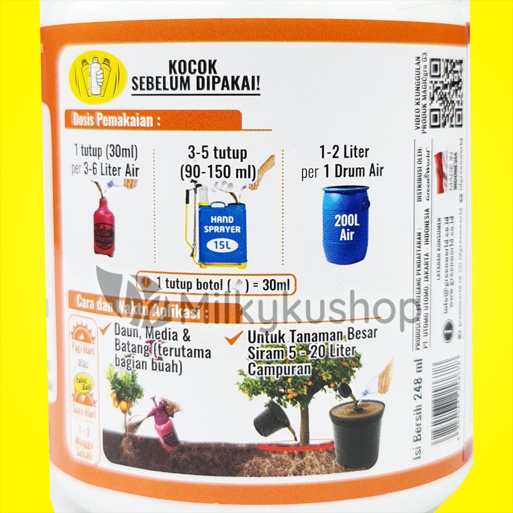 PUPUK CAIR MAGICGRO G3 FLOWER AND FRUIT FERTILIZER 248 ML