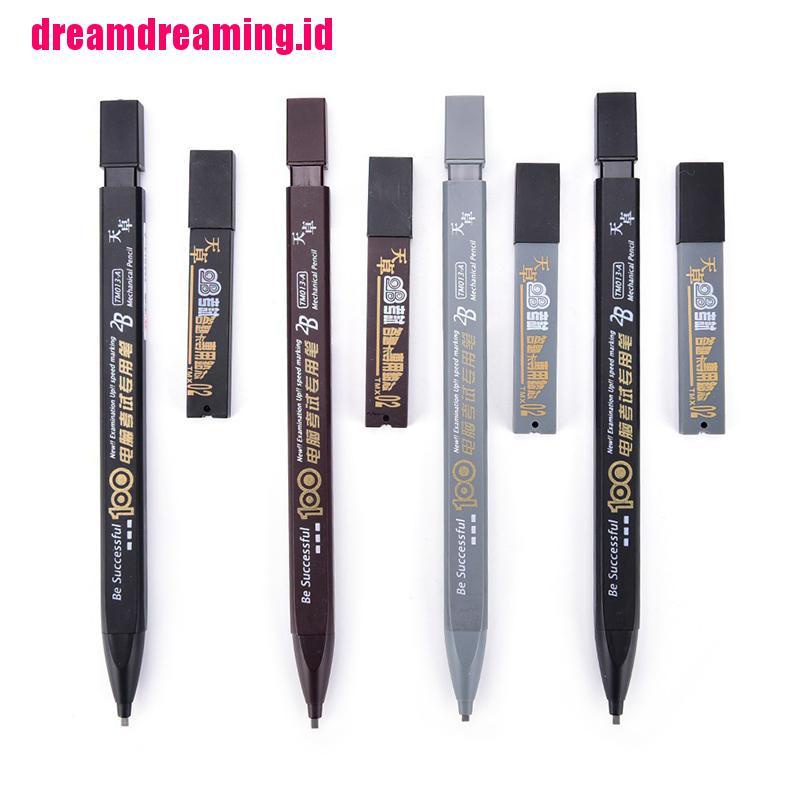 (dreamdreaming.id) Set Pensil Mekanik 2B Dengan Isi Ulang Untuk Ujian