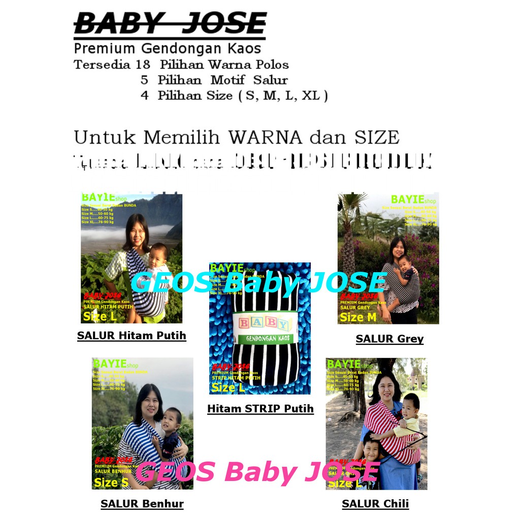 BAYIE - Baby JOSE Premium Gendongan Bayi Kaos/GEOS/Selendang Bayi/VIOLET