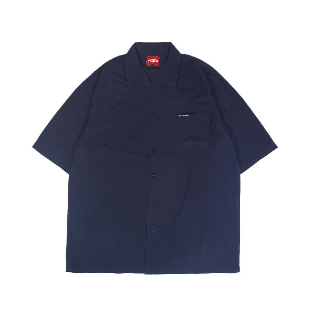 PSDN.CO Oversize Collar Shirt - NAVY