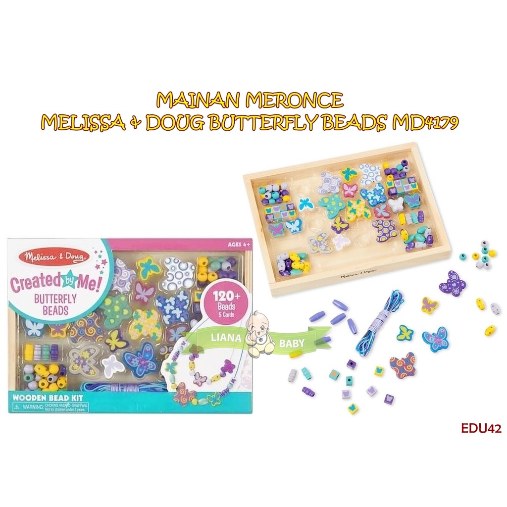 EDU42 MAINAN MERONCE MELISSA &amp; DOUG BUTTERFLY BEADS MD4179