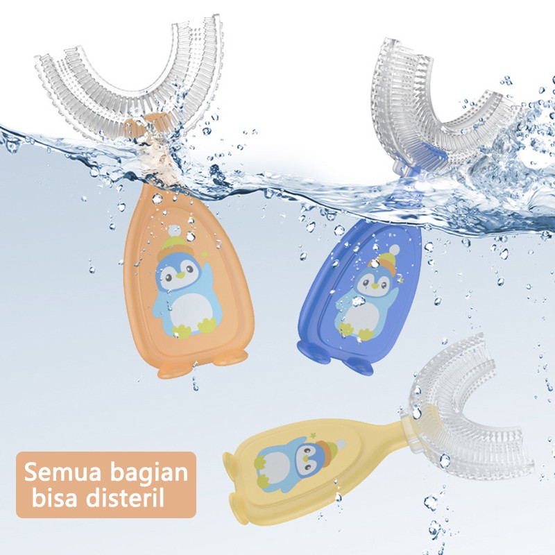 HIPPO LAND Sikat gigi anak Bahan silikon tipe U / Training Toothbrush 59-60