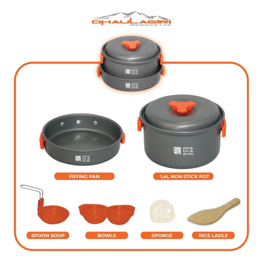 Cooking Set DH200 Dhaulagiri Alat Masak Camping Outdoor Portable Nesting