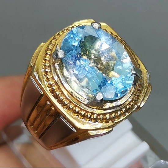 CINCIN BATU PERMATA TOPAZ ASLI NATURAL