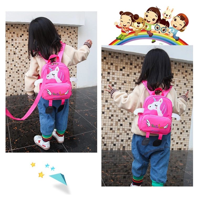 Tas Ransel Anak. Tas Sekolah Perempuan Karakter Kuda Unicorn