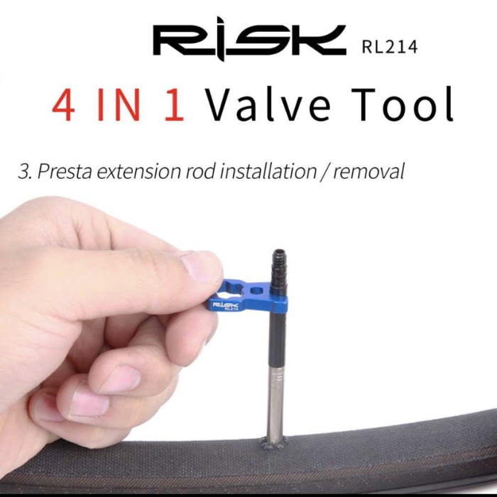 RISK kunci pas pentil Sepeda 4 in1 bike valve schrader presta RL-214