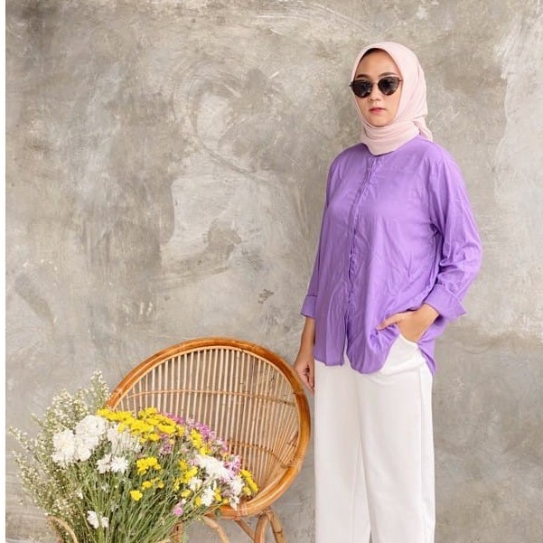 VS - Kemeja Maudy Shirt / Kemeja Lengan Panjang Oversize Jumbo