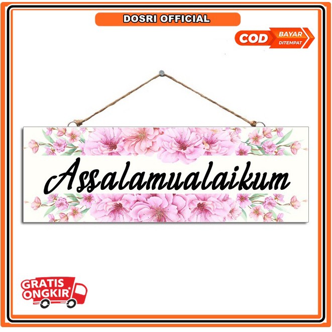 [NEW] Hiasan Pintu Tulisan Assalamualaikum Wall Decoration 10cm x 30cm