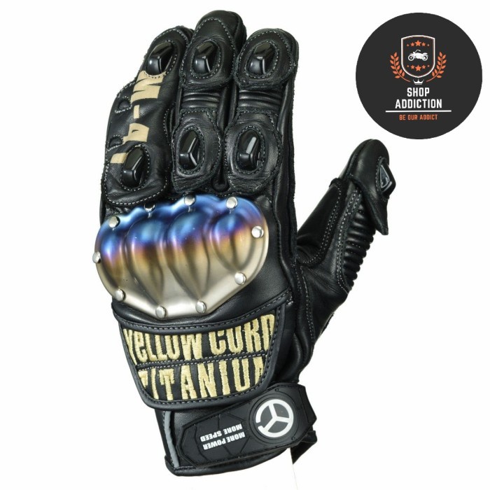 YELLOW CORN GLOVES YG 191 TITANIUM GOLD | SARUNG TANGAN MOTOR | ORIGINAL