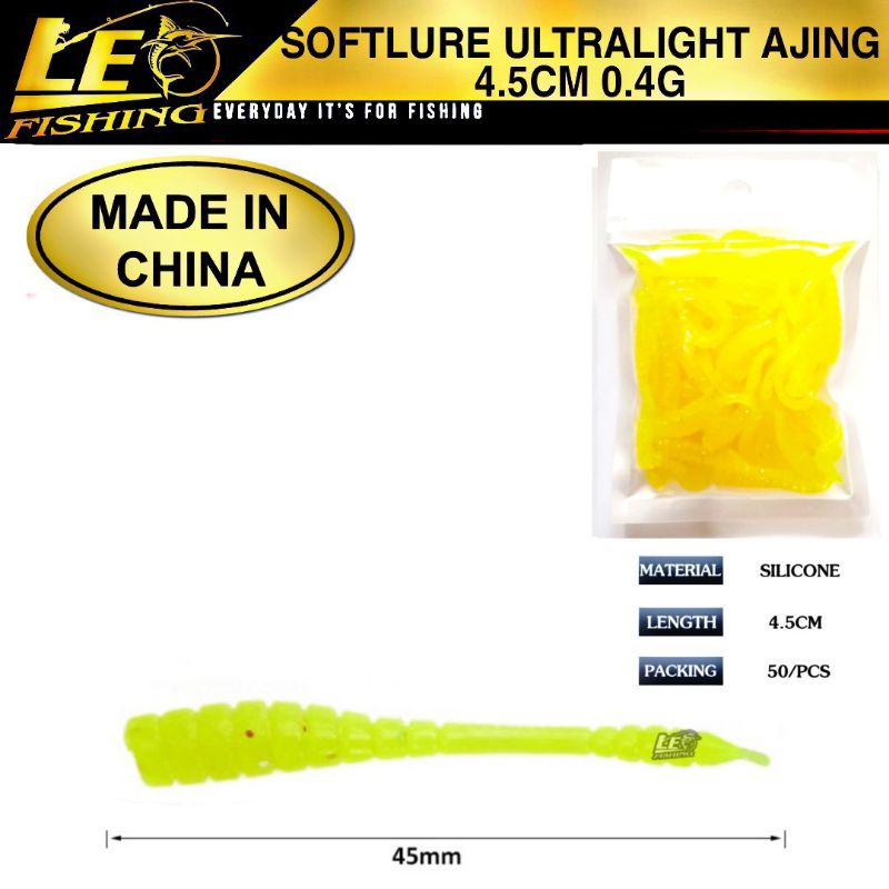 50 PCS SOFTLURE ULTRALIGHT 4.5CM 4.0G SOFT LURE AJING TERLARIS