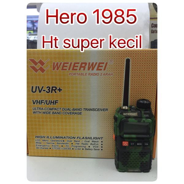 Radio Ht Weierwei Uv-3+ 2band Super Kecil Hug/vhf