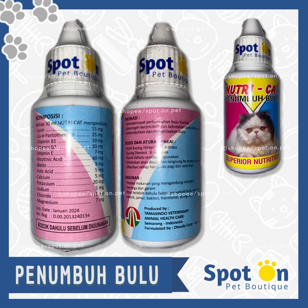 Nutri-Cat Penumbuh Bulu Kucing | Vitamin Penumbuh Bulu Nutricat Kucing | Nutrisi Kucing