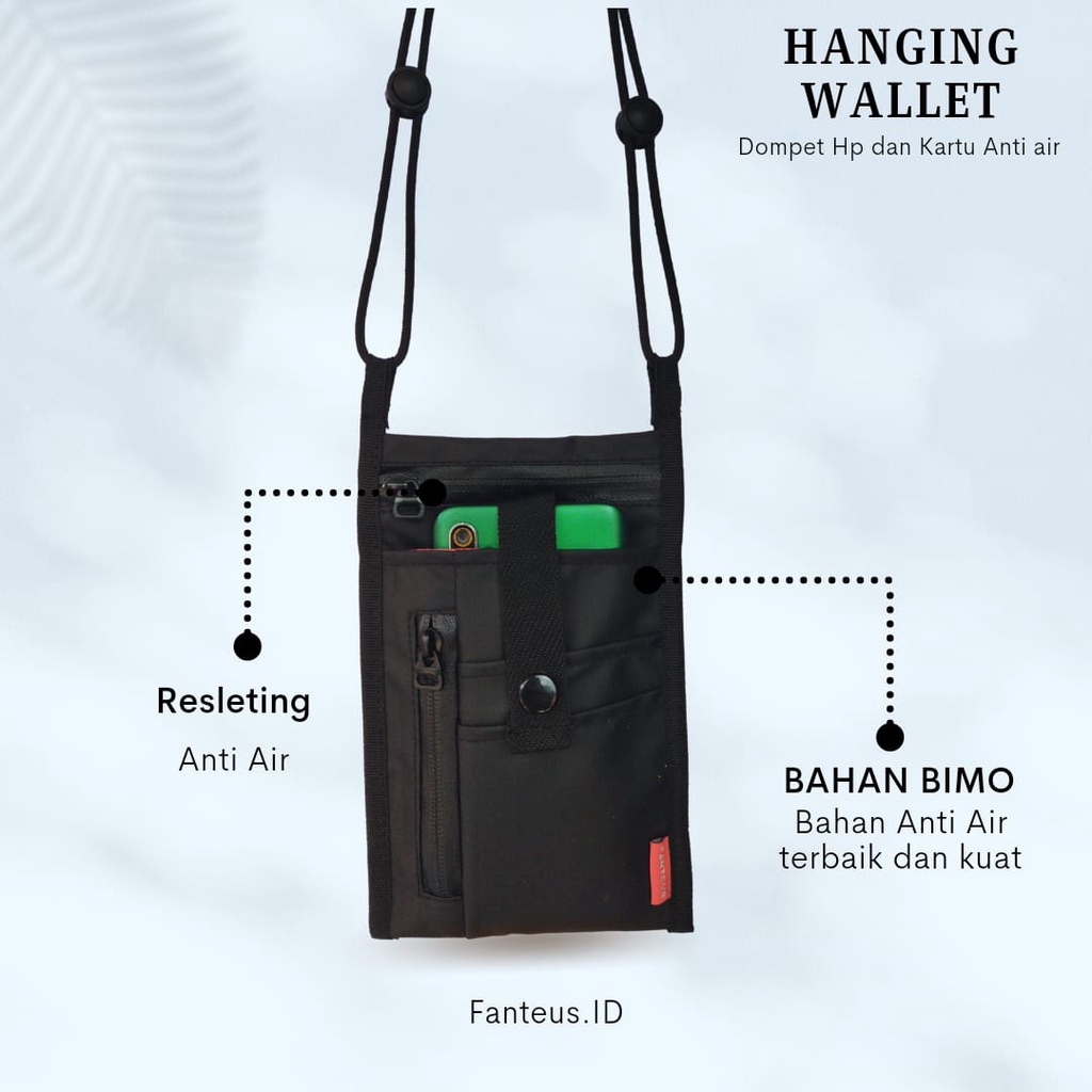 FANTEUS - Dompet Hp Mika Anti Air Sako Hanging Tas Selempang Mini Hp Pria