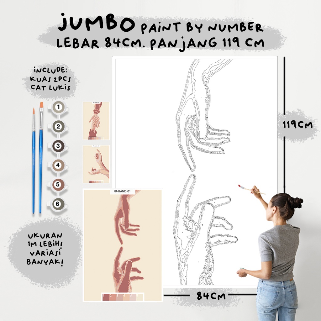 

JUMBO Paint By Number Kit, FLOWER paint by number besar a0
