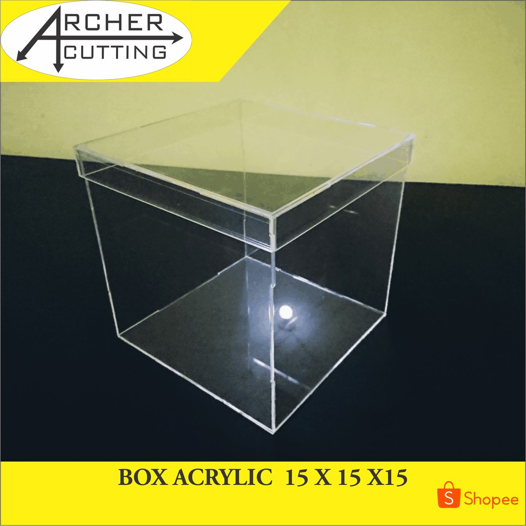 Box akrilik 15x15x15 CM tebal 2mm tipe A