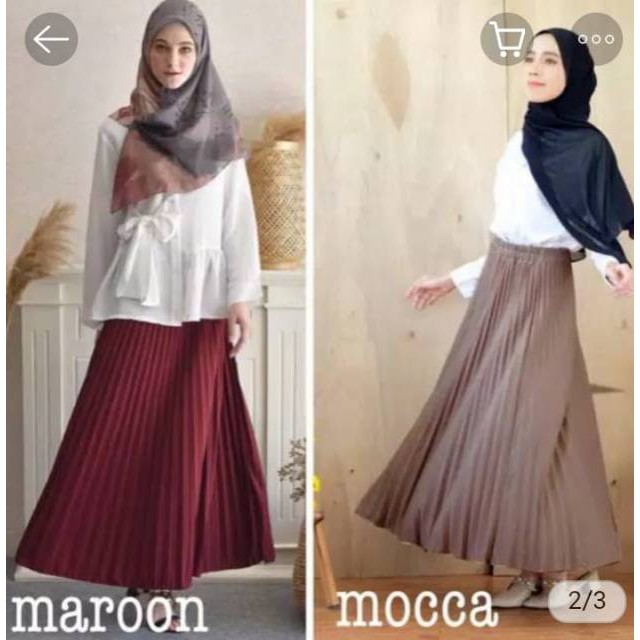 ROK Plisket Bahan Hyget/ ROK PLISKET hyget /Rok wanita