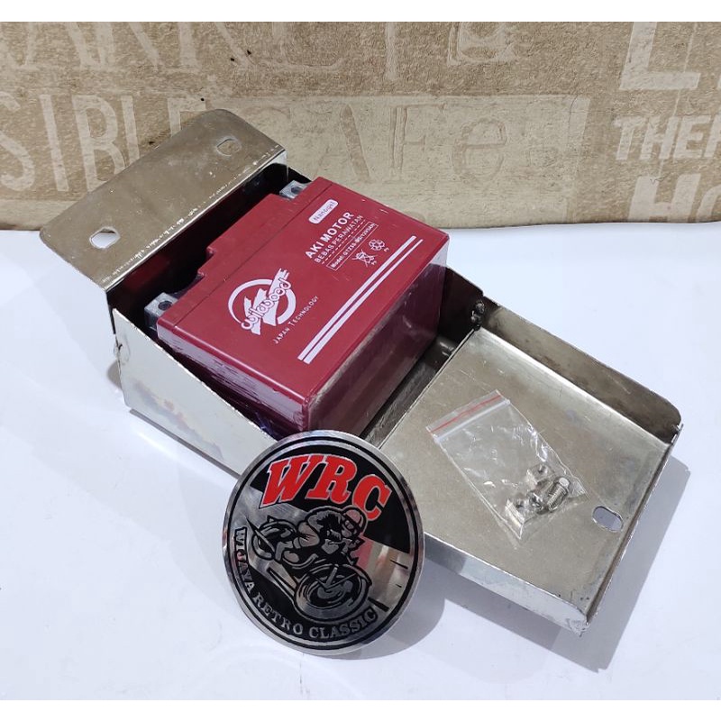 Paket Aki Accu Kering GTZ5S Wilwood Vario Beat + Tempat Aki Panjang Crom Custom CB Japstyle