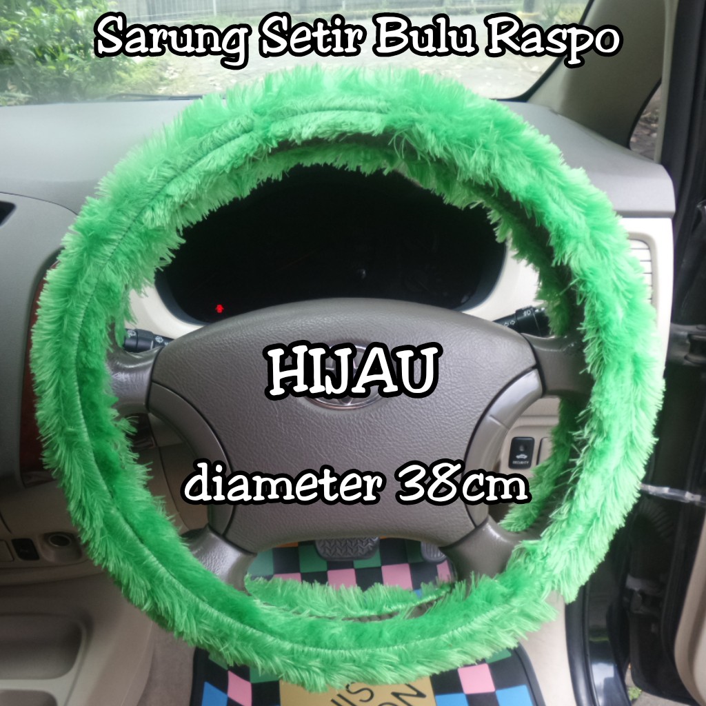 Cover Setir - Sarung setir mobil Motif Bulu Raspo hijau