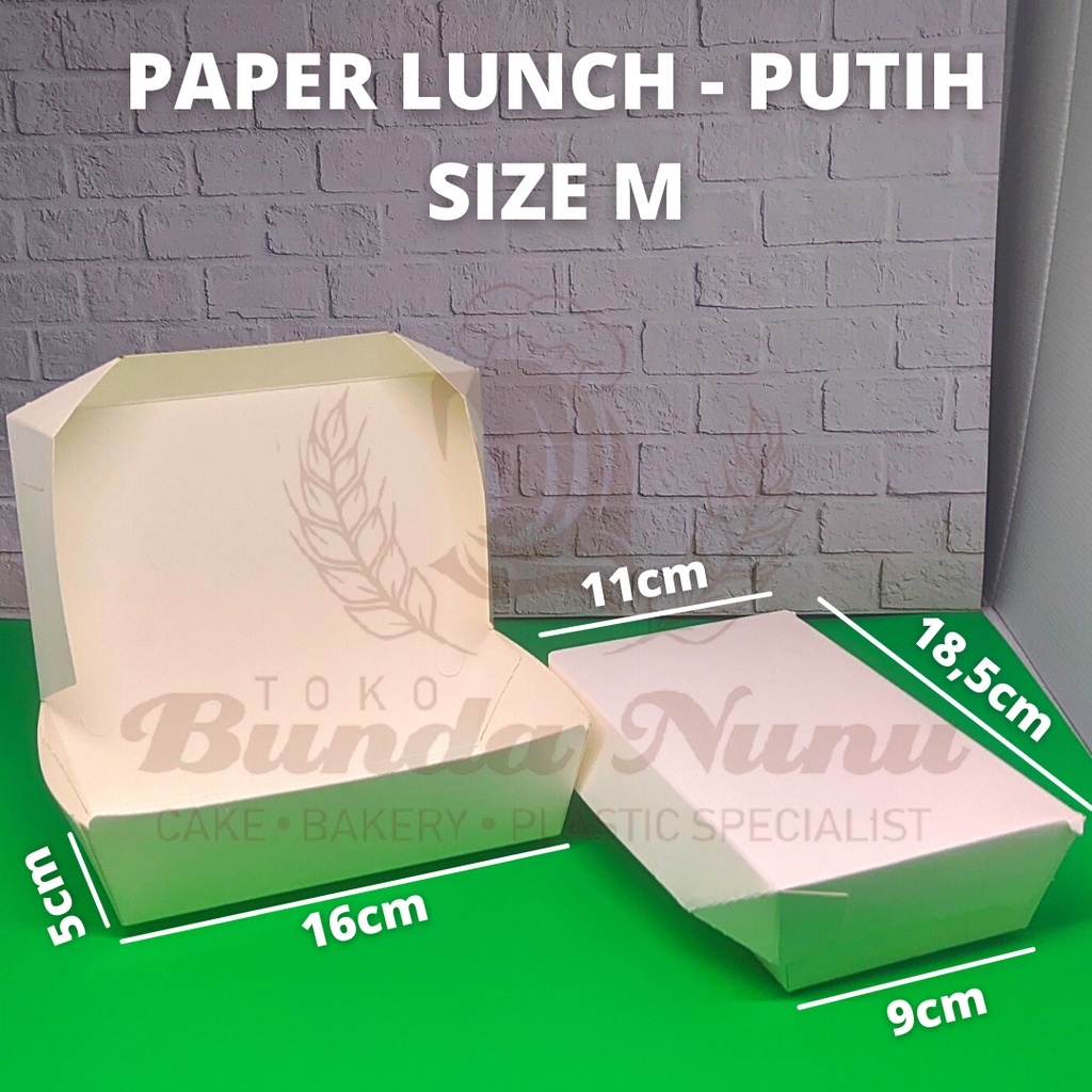 Paper Lunch Box Dus Kotak Makanan Take Awey Size L Putih
