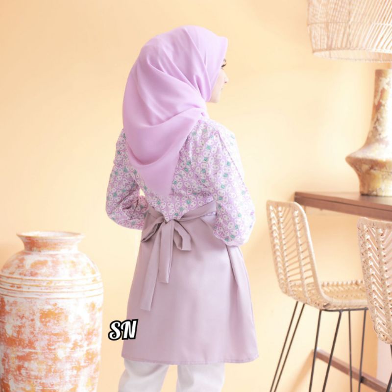 tey-17 Batik wanita ASJ SA HRB026 Kenongo Kemeja Tosca Pendek-1