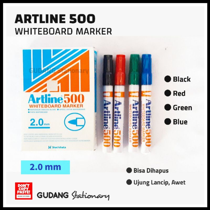 Spidol Whiteboard Marker ARTLINE 500 [ isi 12 pcs ]