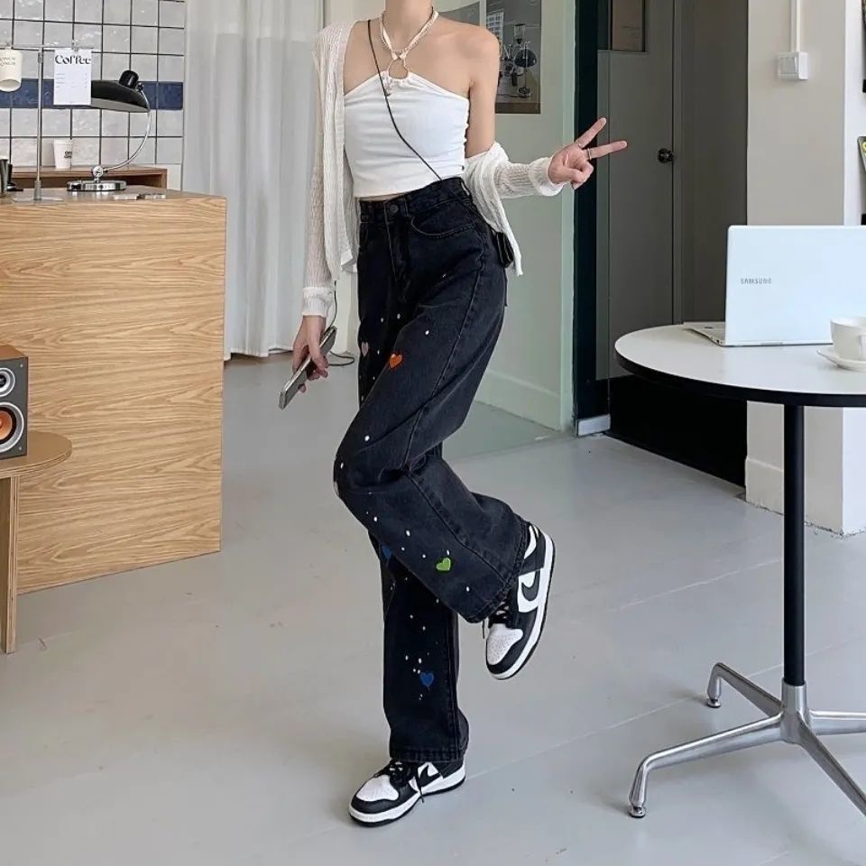 HIGHWAIST KULOT JEANS WANITA LOOSE BLACK HANGOVER