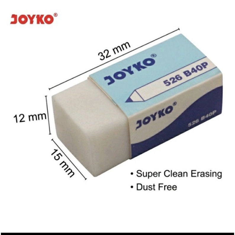 

ERASER PENSILMEREK JOYKO B40 PUTIH(526B40/B40)