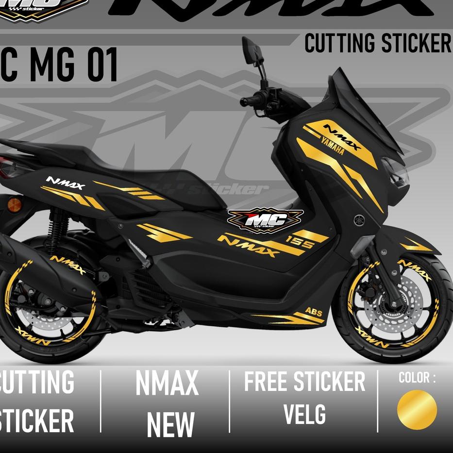 Harga Murah.. MC Aksesoris Motor Yamaha Nmax New 2020 2021 Free Velg Skotlet Sticker Striping Lis Va