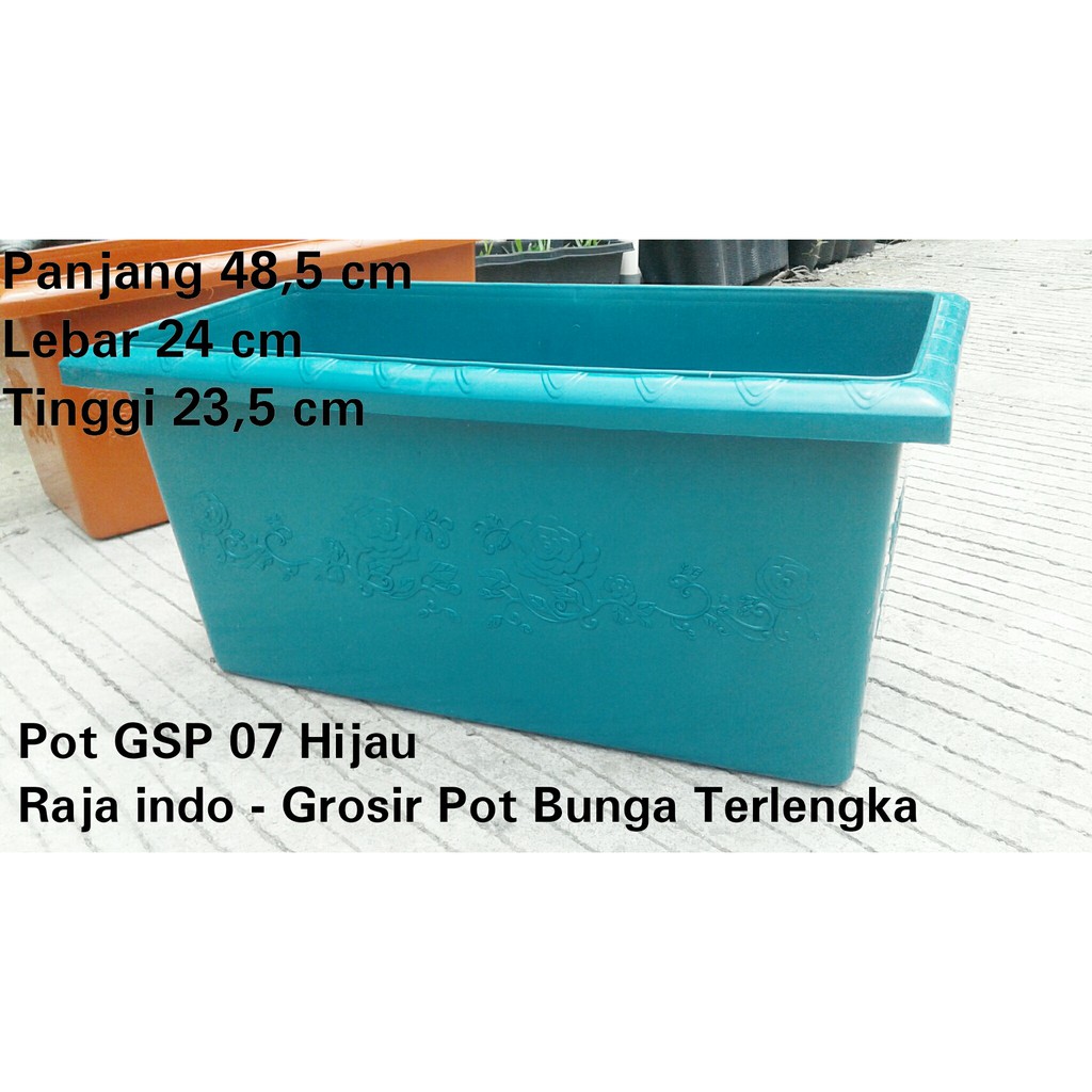 Pot Kotak Panjang Gsp 07 Hijau 48 Cm Pot Plastik 48cm Bibit Bunga Kotak Hijau