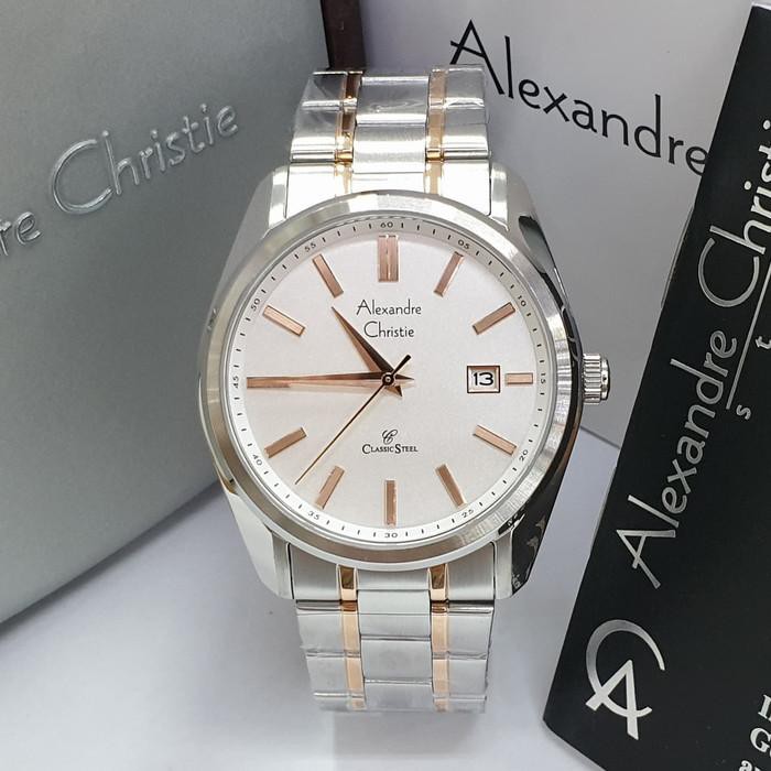 Alexandre Christie AC8514 Silver Rosegold Original Jam Alexandre Christie Pria AC 8514