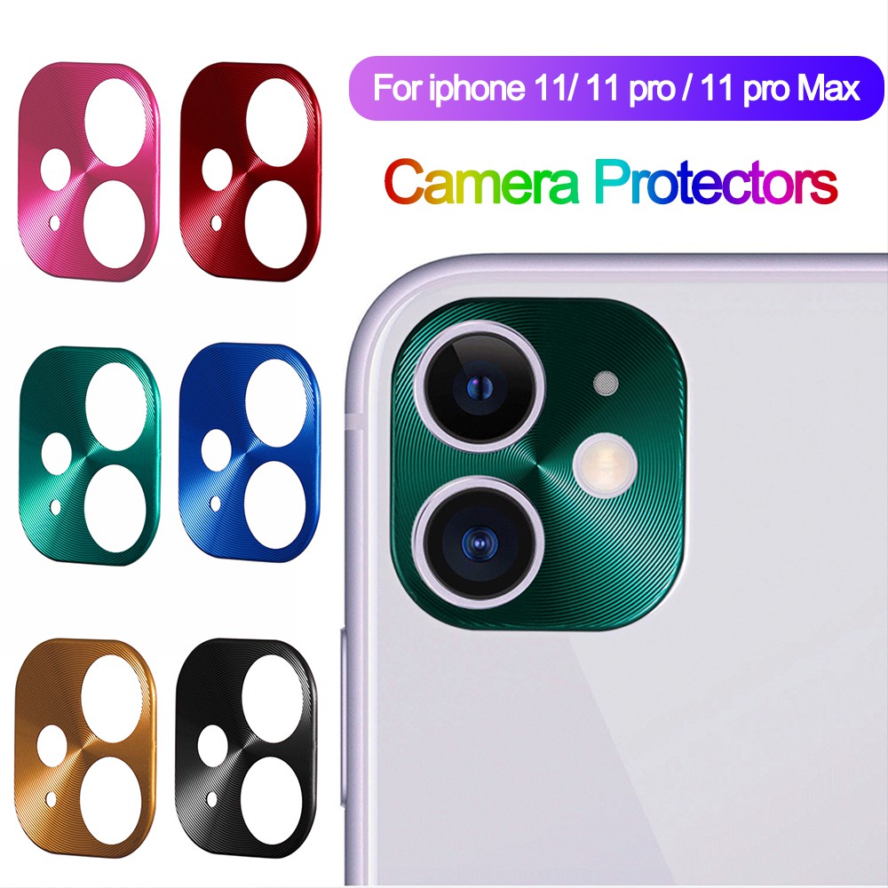 For iPhone 11 Metal Camera Frame Protectors Tempered Glass iPhone11 Pro Max Full Lens Film