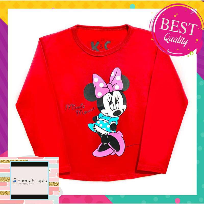 Kaos Anak Perempuan Lucu Murah Lengan Panjang merah lengan panjang