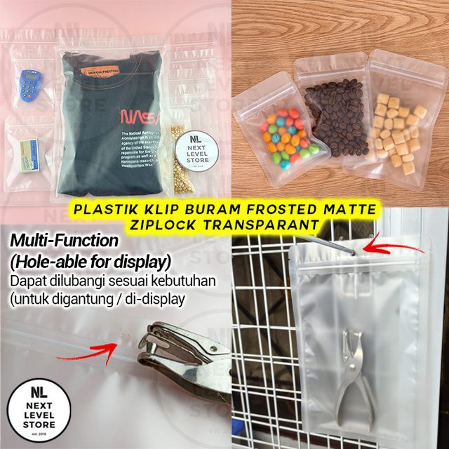 Plastik Klip Buram 30x40 cm Frosted Matte Ziplock Transparant