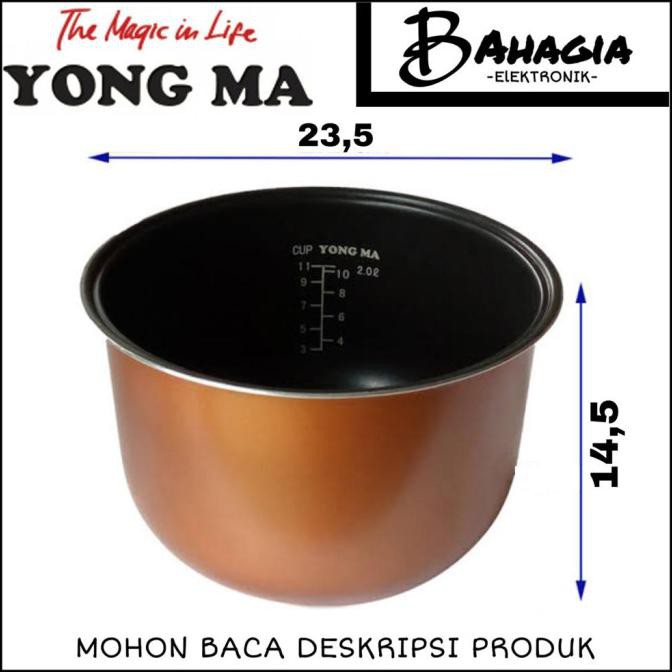 NEW / PANCI TEFLON YONGMA INNER POT MAGIC COM YONGMA 2 LITER // NON WING ORI - PACKING DOUBLE /