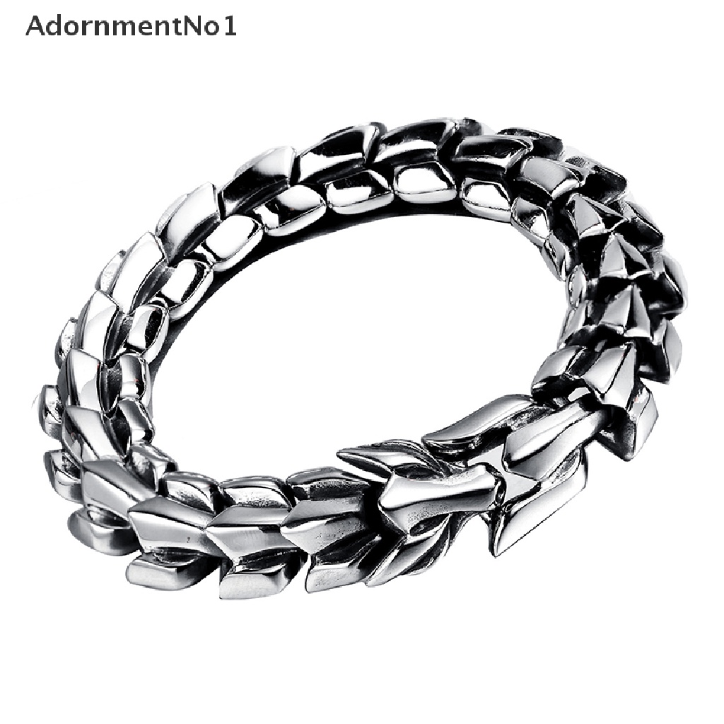 (AdornmentNo1) Gelang Tangan Rantai Stainless Steel Gaya Punk Vintage Untuk Pria