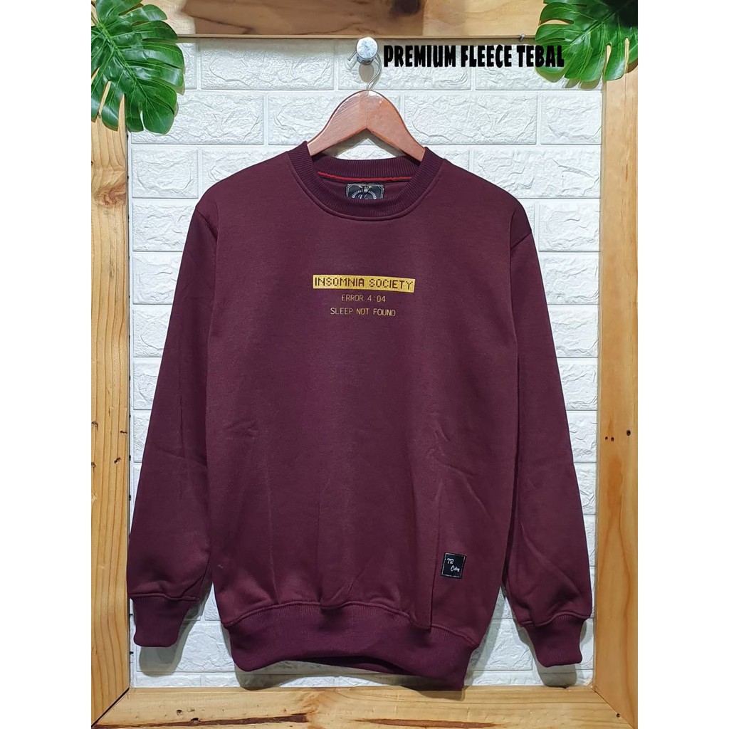 Crewneck Distro Bandung INSOMNIA Marron Pria wanita Cotton Premium Destro ZS_Offecial By Zoyha_Store