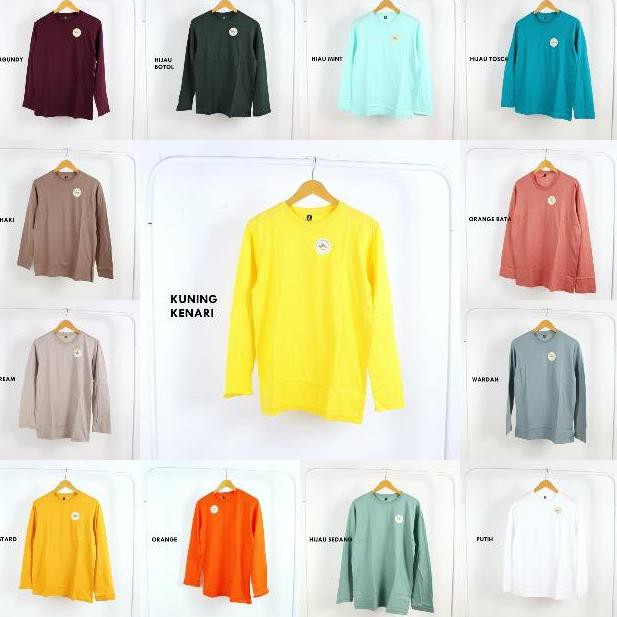 Terkini KAOS POLOS DEWASA ARMY LENGAN PANJANG CEWEK COWOK S M L XL SOFT COMBED 30s BAJU POLOS TANGAN