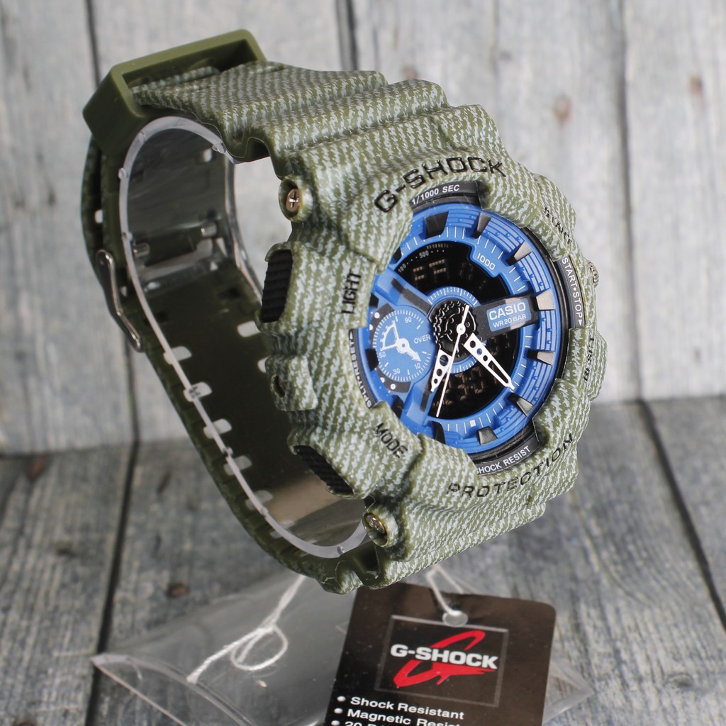 HARGA TERMURAH  G-Shock Casio GA110 Motif Jeans Abu Grey , jam tangan pria digital outdoor