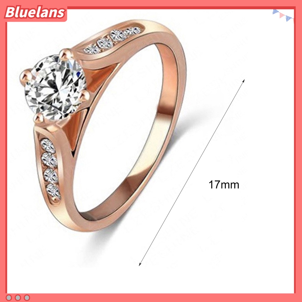 Bluelans Simple Ring Inserted Charming 2 Colors Simple Inlaid Ring