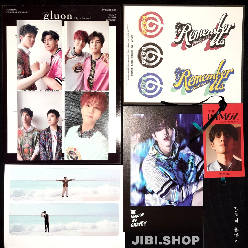 [sharing] day6 the book of us gravity photocard pc album wonpil dowoon youngk jae sungjin negentropy