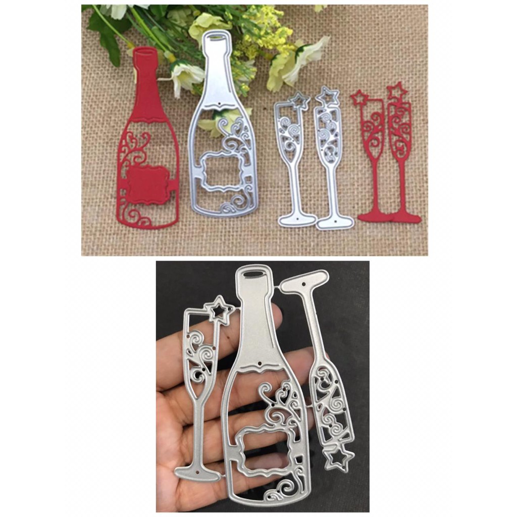 Dies cutting dies bottle wine glass pattern scrapbooking - DHPATTERN